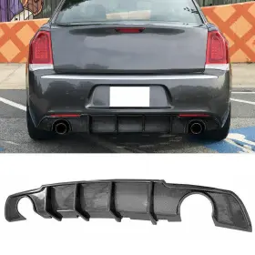 Bld-c300srt154f-cfl Kopeanut Carbon Fiber Rear Bumper Lip Diffuser Pp Fits For 15-23 Chrysler 300 Shark Fin