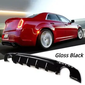 Bld-c300srt154f-gbk Kopeanut Rear Bumper Lip Diffuser Pp 4 Shark Fin Gloss Black Fits For 15-23 Chrysler 300