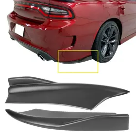 Fz-blr-dchr20wb2p-gbk Kopeanut Matte Black Rear Bumper Lip Side Apron V2 Style Fits For 15-23 Dodge Charger Srt