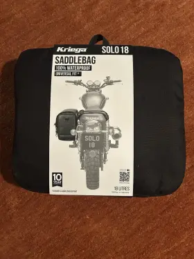 Ksbs18 Kriega Waterproof Solo 18 Saddlebag With Sleek Durable Black Design For Riders