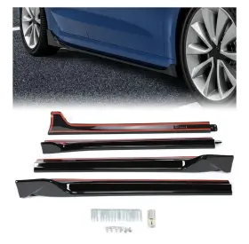 Fla11834 Kuafu Carbon Fiber Style Side Skirts Extension For 2017-2023 Tesla Model 3
