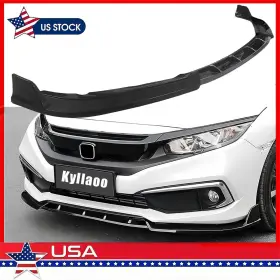 Kyllaoo 2016-2020 2dr Front Bumper Body Kit Spoiler Lip For 2017-2020 Honda Civic Sedan 4 Door Glossy