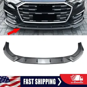 425667 Kyllaoo For Audi A6 C8 Sline 18-25 Carbon Look Front Bumper Spoiler Lip Kit