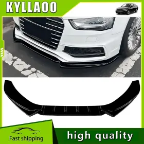 4de2059 Kyllaoo Car Front Bumper Spoiler Lip Kit Black For Audi A4 S4 B8.5 Sline 2013-2016 2015