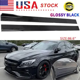 6085tx Kyllaoo Gloss Black For Mercedes Benz W205 W204 2.2m Side Skirt Rocker Panel Splitter