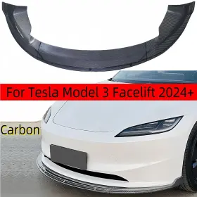 Kyllaoo 883235146664 For 2024 Tesla Model3 Carbon Front Bumper Lip Spoiler W Style