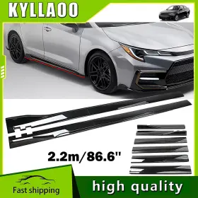 Asdfe1gqawegvszd Kyllaoo For Toyota Corolla 2020-2021 Se Xse Le Xle Black 2.2m Side Skirt Winglet Lip