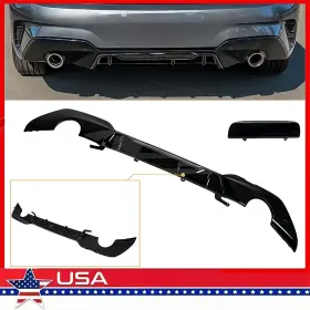 Eos-diff-466-abs Kyllaoo For 19-up Bmw G20 330e 330i M-performance Glossy Black Rear Bumper Diffuser