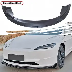 Kyllaoo-model3-2024-front-gb Kyllaoo Glossy Black Front Lip Spoiler For 2024 Tesla Model3 Facelift Style