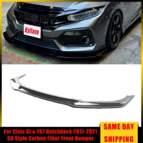 Ly00077-carbon Kyllaoo For Honda Civic Si 2/4 Door Models 2017-2021 Carbon Fiber Front Bumper Lip New