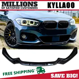 Ly00109 Kyllaoo Front Splitt Spoiler Lip M Sport 15-19 For Bmw 1 Series F20 F21 Lci Gloss Black