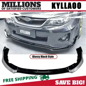 Cs2-style Kyllaoo Ly00230 For Subaru Wrx Sti Jdm 2011-2014 Glossy Black Front Bumper Body Lip 3x