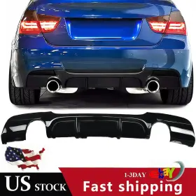 Mag004473-gb Kyllaoo Fit For Bmw E90 E91 335i M Sport 2005-2013 Gloss Black Rear Bumper Diffuser Lip