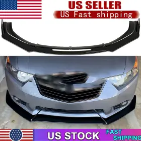 Mzttq532 Kyllaoo For Acura Tsx 2009-2014 Glossy Black Front Bumper Lip Body Kit Spoiler Splitter
