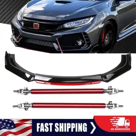 Uid85ce001 Kyllaoo For Infiniti G37 Coupe S Front Bumper Lip Red Layer Splitter Spoiler Black