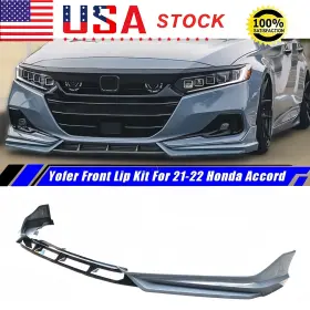 Ztt010777-grey Kyllaoo For 21-22 Honda Accord V2 Sonic Gray Pearl 2-tone Front Bumper Lip Splitter Kit