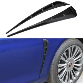 Kd7433mbk Kyostar Glossy Black Car Fender Blade Side Shark Gills Vent Trim Cover Sticker Universal