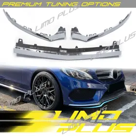 W205 Limo Plus Di99 For Mercedes C300 C43 Amg Chrome Front Lip Molding Trim 2015-2018