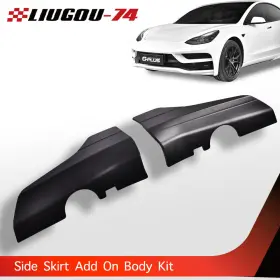Big64836 Liugou74 Fit For 17-21 Tesla Model 3 Side Skirt Panel Splitter Body Kit Matte Black 2pcs