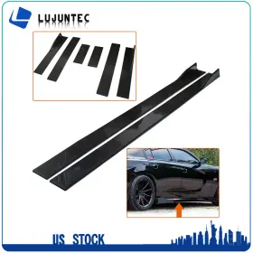E16628cp467s Ljt 86 Inch X 4 6pcs Universal Black Side Skirt Extension Rocker Splitters Diffuser Lip