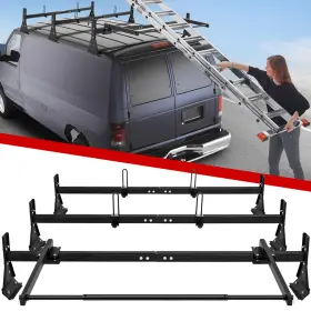 Xshctj-003 Lmyygoo Van Ladder Roof Racks With Rear Roller 3 Bars Large Black