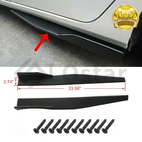 Lsot00348 Lostar 34 Inch X 3.7 Universal Black Side Skirt Rocker Splitters Winglet Diffuser Wings