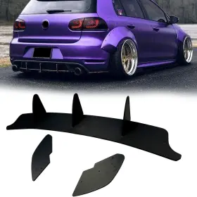 81256156 Luc Rear Bumper Lip Diffuser 3 Fin Valance Spoiler For 2010-2014 Golf 6 Mk6 Gti