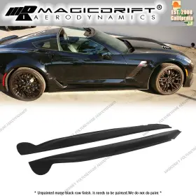Bls-ccorv14st2-pu Magicdrift For 14-19 Chevy Corvette C7 Stingray Side Skirts Extension Rocker Pannel Pu