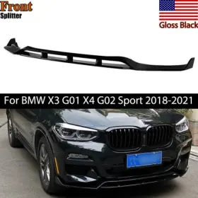 12585 Magickit Mp Style Front Bumper Lip Splitter For Bmw X3 G01 X4 G02 2018-2020 Glossy Black