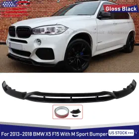 Magickit 768381669512 For 2013-2018 Bmw X5 F15 M Sport Gt Style Glossy Black Front Bumper Lip Splitter