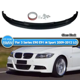 Magickit 768381683983 Front Bumper Lip Splitter For Bmw 3 Series E90 E91 M Sport 09-12 Lci Gloss Black