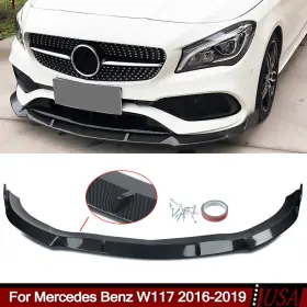 Magickit 796237675844 Carbon Fiber Look Front Bumper Splitter Fits Mercedes-benz W117 Cla45 2016-2019