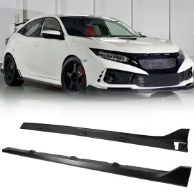 Maxhdsk001 Maxgrill For 2016-2018 Honda Civic 4 Dr Sedan Lx Ex Si Side Skirt Extension Type-r Style