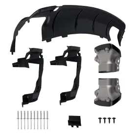 304p7v Maxpeedingrods Rear Bumper Diffuser Tailpipes Carbon Look For 2013-19 Mercedes W117 Cla45 Sport
