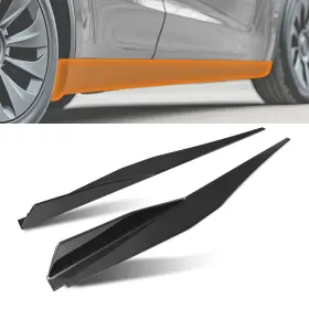 3gsa49 Maxpeedingrods Side Skirt Extension Panel Kit For Chevy Corvette C8 2020-2024 Gloss Black Abs