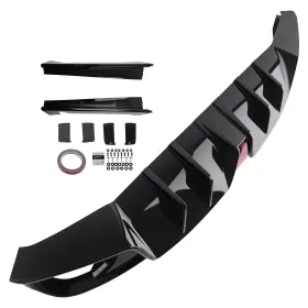 3gzv2x Maxpeedingrods Mc Style Fe180 Gloss Black Rear Diffuser With Led Light For 22-24 Honda Civic Us