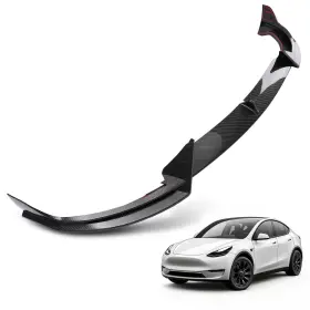 4g1tjn Maxpeedingrods Carbon Look For 2020-24 Tesla Model Y V Style Winglet Front Bumper Lip Splitter