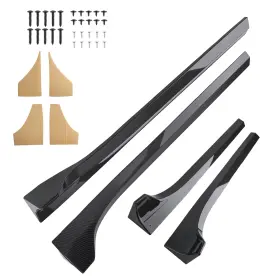 58km2v Maxpeedingrods Abs Side Skirt Extension Kit For Tesla Model 3 17-23 Black Panel Body 2pc Set