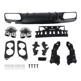 6be8vm Maxpeedingrods Amg Rear Diffuser Kit For Mercedes C63 C43 Coupe 2015-2021 Black Pp Chrome