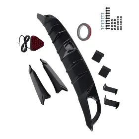 85m092 Maxpeedingrods Rear Diffuser With Led Light For 2022-2023 Honda Civic Mc Style Fe180 Gloss Black