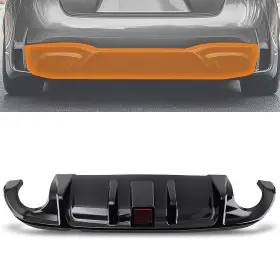 Cqw0sb Maxpeedingrods Glossy Black Rear Bumper Diffuser With Led Brake Light For 2014-2017 Infiniti Q50