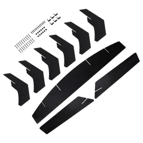 Maxpeedingrods Kz2as4 Black Bumper Set For Ford Mustang 15-23 Performance 9pcs Rear Diffuser Lip Kit