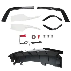 Nym4z0 Maxpeedingrods Rear Bumper Diffuser And White Corner Aprons Spats For Honda Accord 18-22 Yofer V2