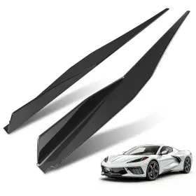 Maxpeedingrods Q0maui Black Side Extension Panel Set For Corvette C8 2020-2024 2pc Body Skirt Abs