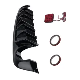 Utvq34 Maxpeedingrods Rear Bumper Black Diffuser Lip With Led Brake Light For 2018 19-2024 Infiniti Q50