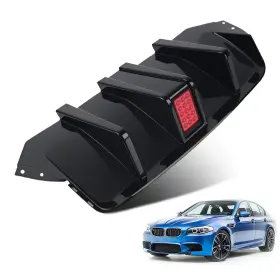 X17yrj Maxpeedingrods Glossy F1 Style Rear Diffuser With Led For Bmw F10 M5 530i 520i M Sport 2010-2016
