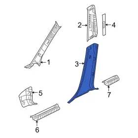 Bp4l68190b30 Mazda Oe For 3 2007-2008 Right Upper Door Pillar Post Trim Set