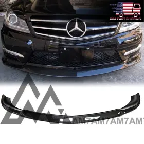 Am7-02-cs0112w204am-001 Mercedes-benz Cs Design Carbon Front Lip For 2012 2013 2014 W204 Amg Sport