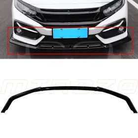 10023263 Mirozo 3x For 2016-2021 Civic Hatchback And Si Front Bumper Lip Body Kit Spoiler Black