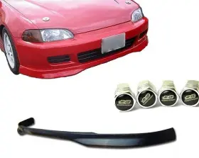 Mit-pu-92tr Mitstocks For 92-95 Civic 2 3 Door Add On Black Polyurethane Front Bumper Lip Tire Caps